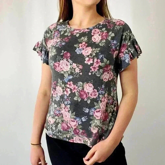 No Comment Tops - No Comment NY x LA Floral Tee - M